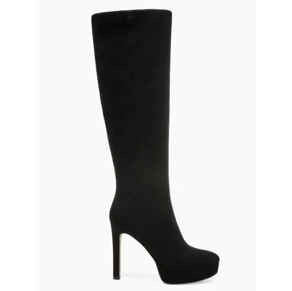 NWT$695 Veronica Beard Suede Dali Knee High Stiletto Heeled Boots in Black Sz 9 - Picture 3 of 16